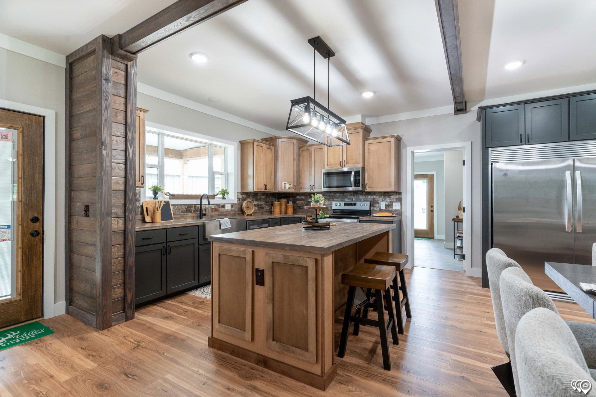 The barndominium kitchen home features