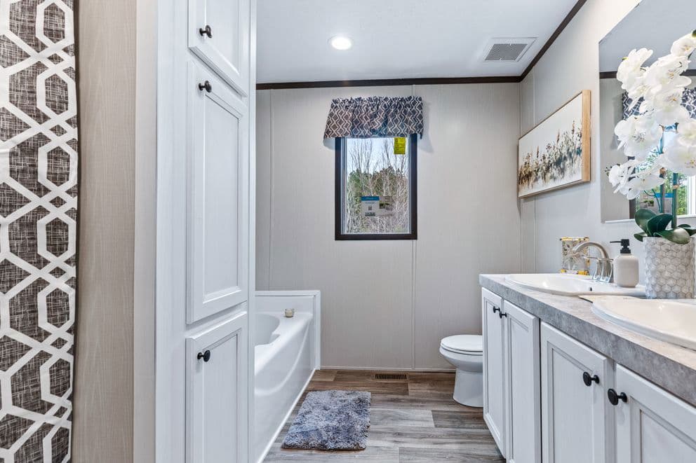 Pecan bathroom home features