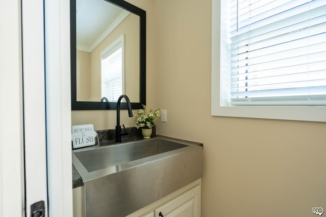 The barndominium 2 bathroom home features