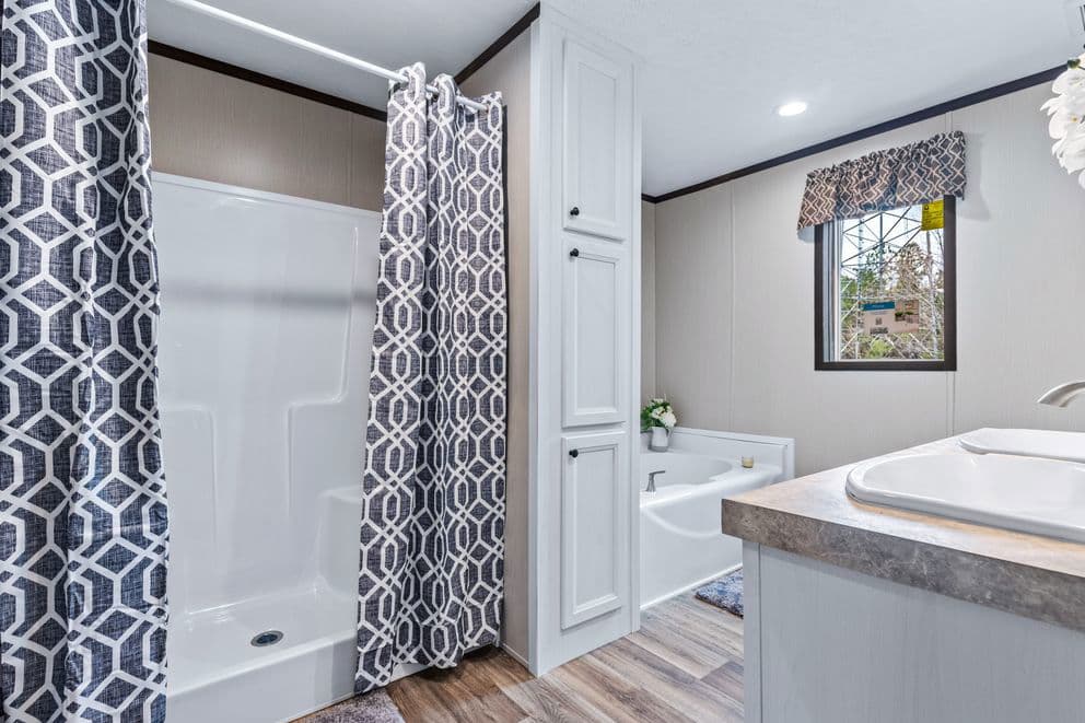 Pecan bathroom home features