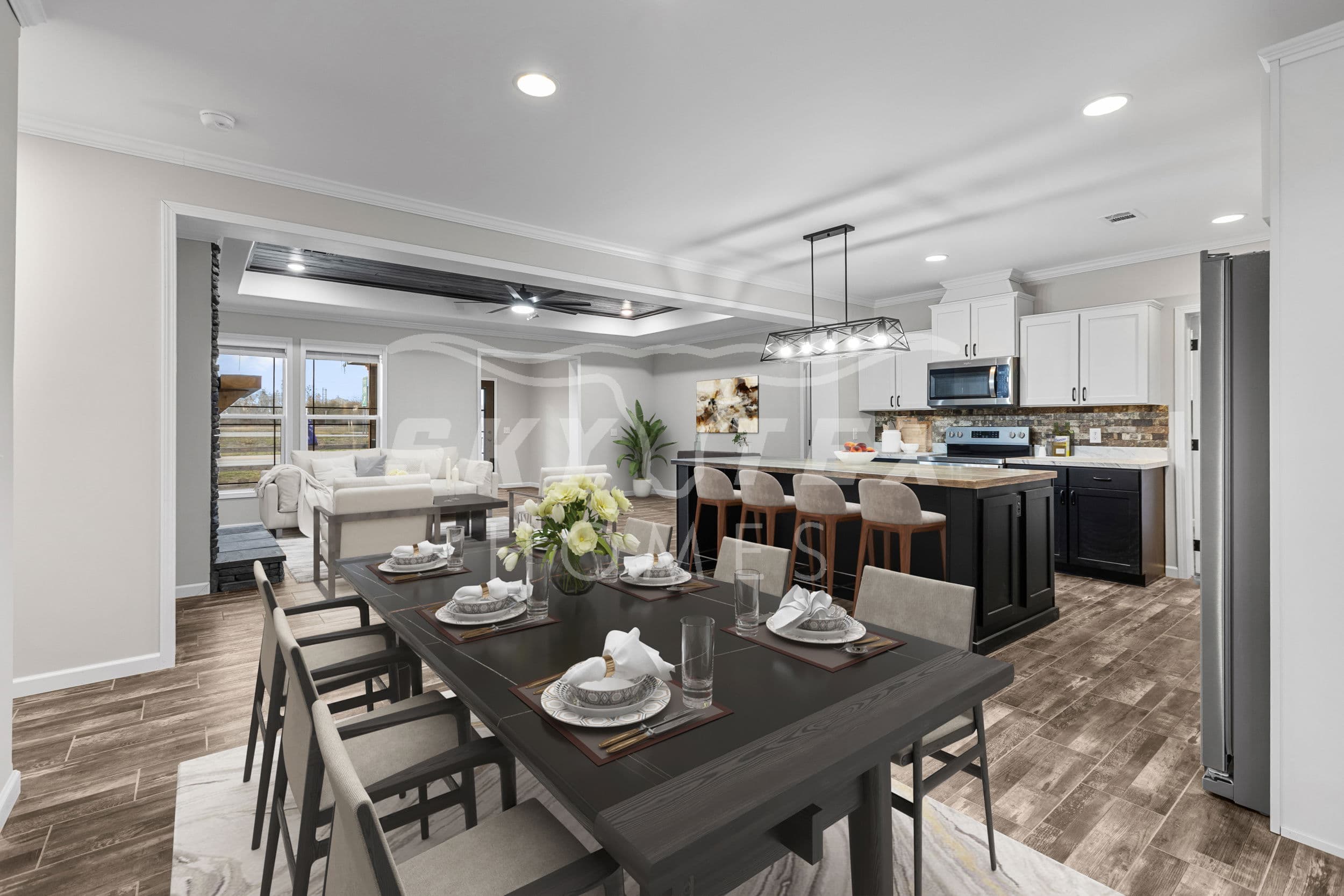 The woodside interior home features