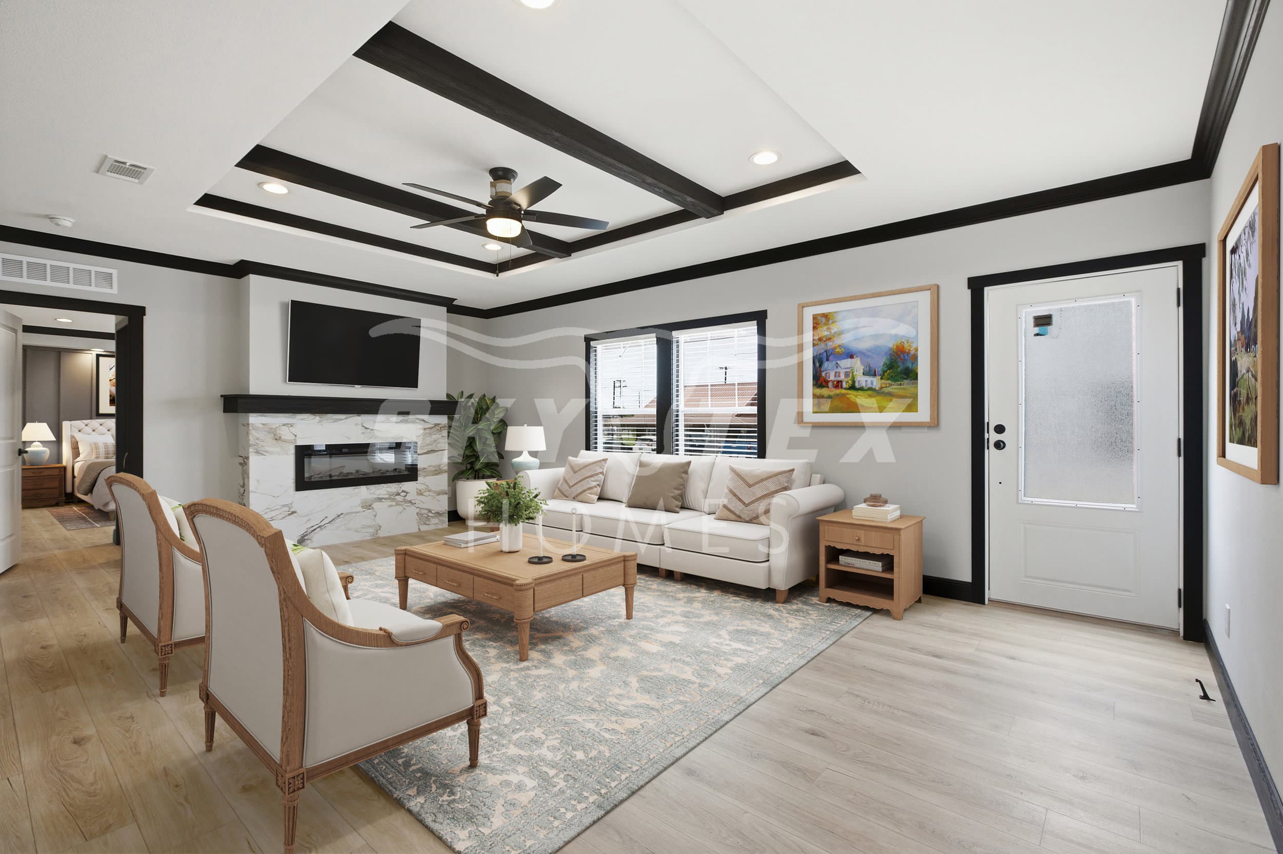 The iron peak interior home features