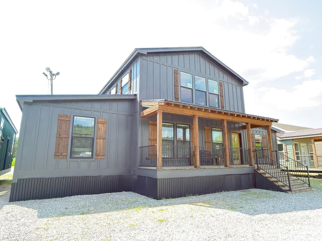 The barndominium 2 hero, elevation, and exterior home features