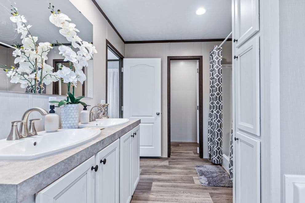 Pecan bathroom home features