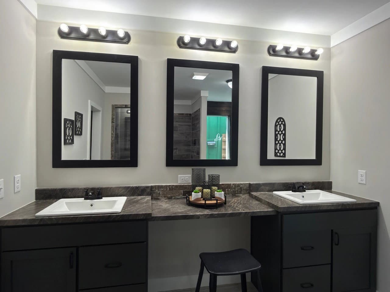 The barndominium 2 bathroom home features