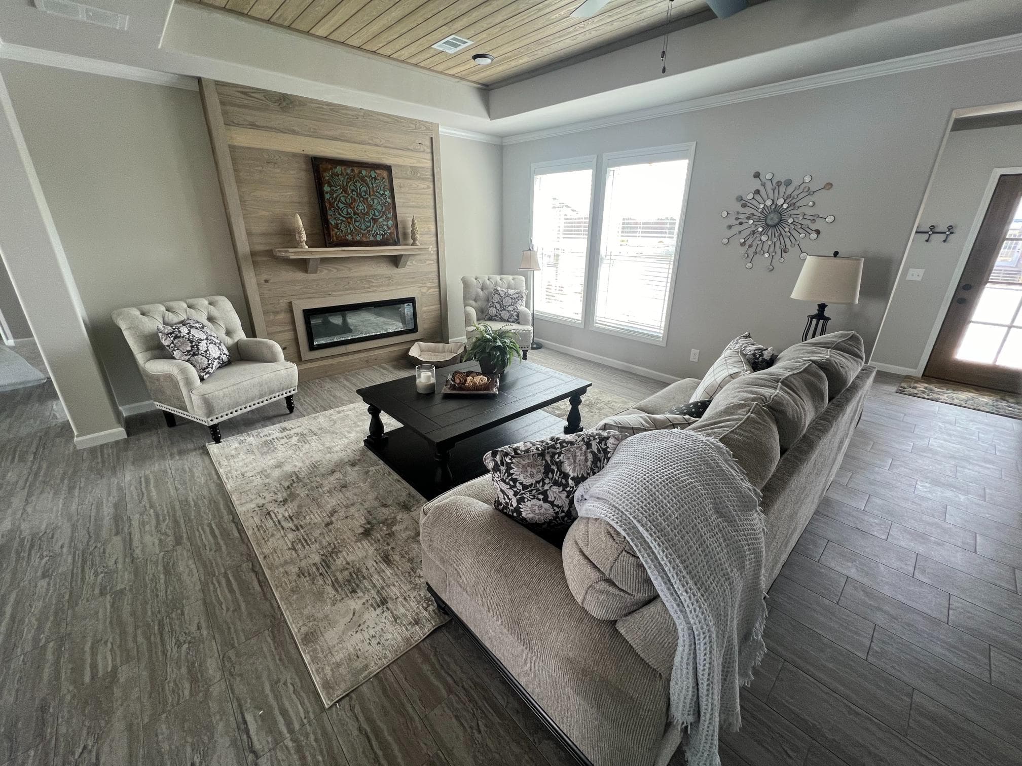 The woodside interior home features