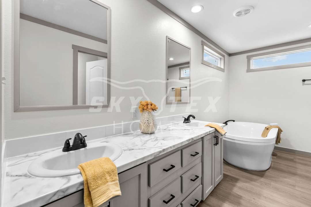 The swisher interior and bathroom home features