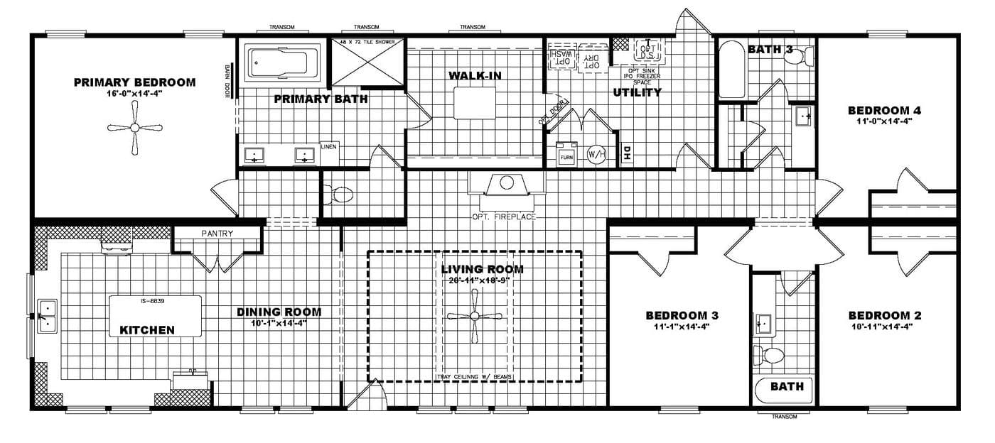 The braun floor plan home features