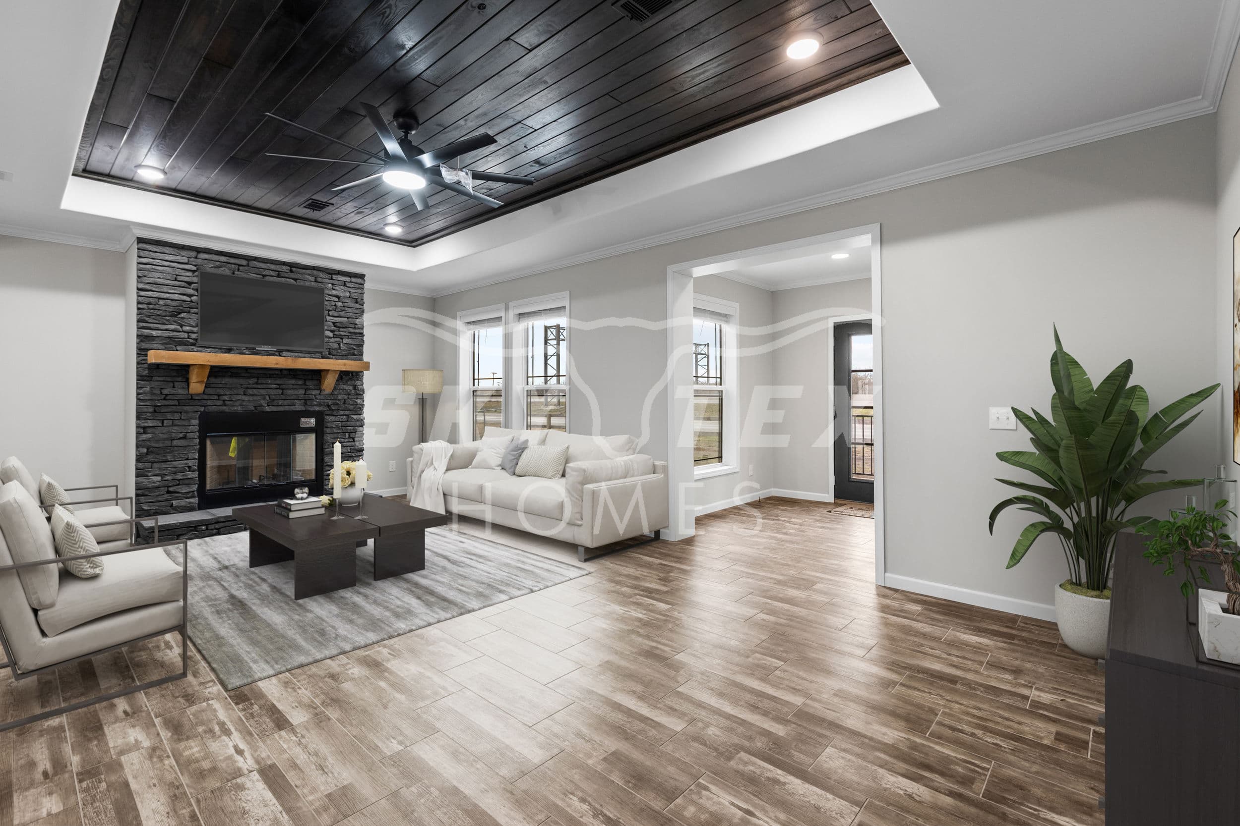 The woodside interior home features