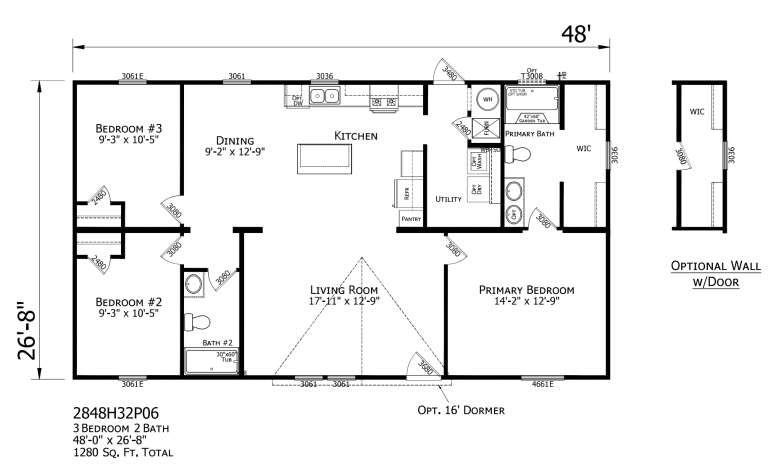 Prime 2848H32P06 double wide manufactured home