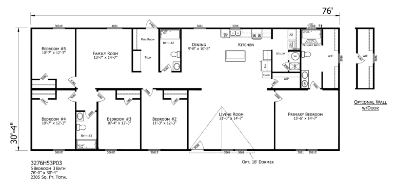 Prime 3276H5 double wide manufactured home