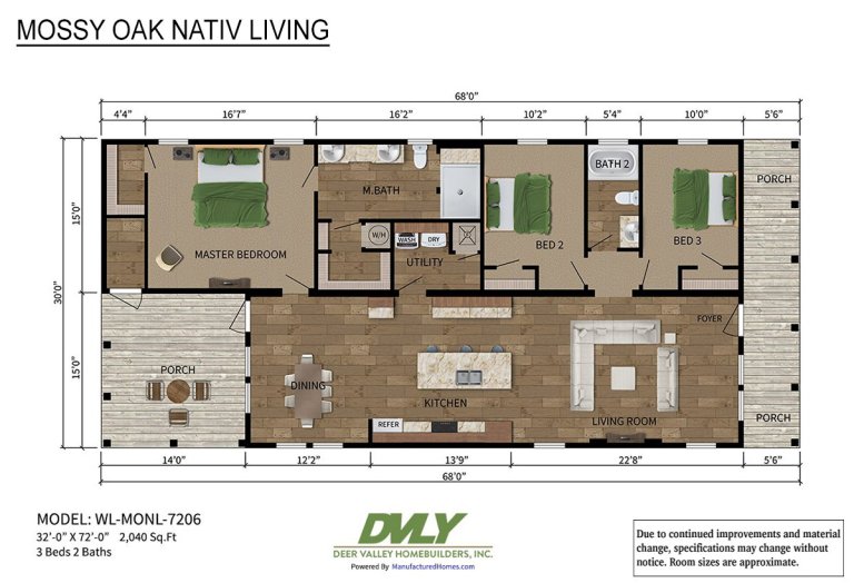 WL-MONL-7206 double wide manufactured home